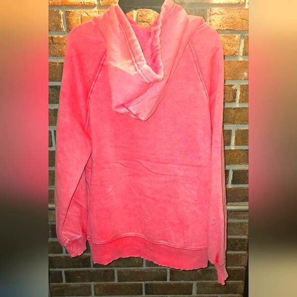 ACID WASH FLEECE HOODIE WITH POCKETS - Picture 3 of 5